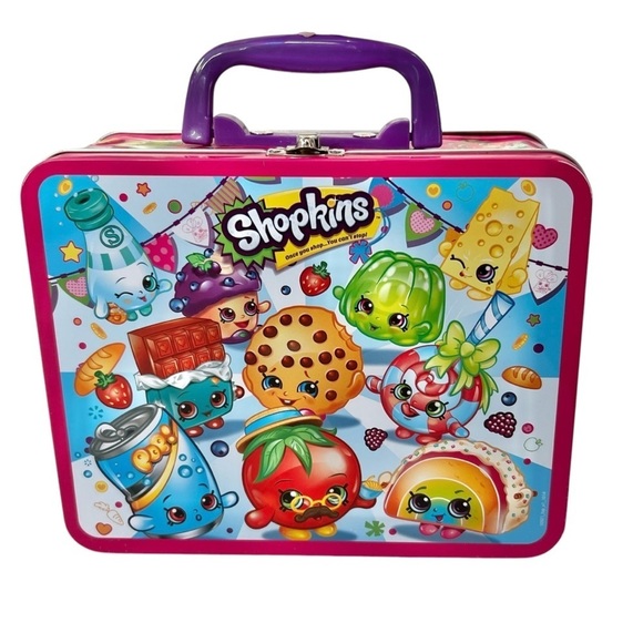 Shopkins Jigsaw Puzzle in Metal Lunch Tin Carrying Case - Picture 1 of 5